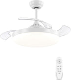 Ventilateur de plafond invisible pales rétractables — LED discret — vue 1