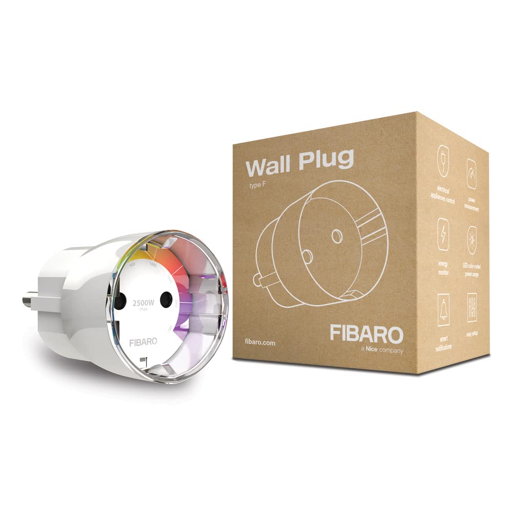 Prise murale intelligente Z-Wave Type F compatible domotique Fibaro