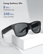 Lunettes audio Bluetooth — haut-parleurs ouverts, appels mains libres, UV400