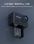 Caméra sport 4K 60fps 48MP — étanche 40 m, stabilisation EIS, grand angle 170°, WiFi + télécommande