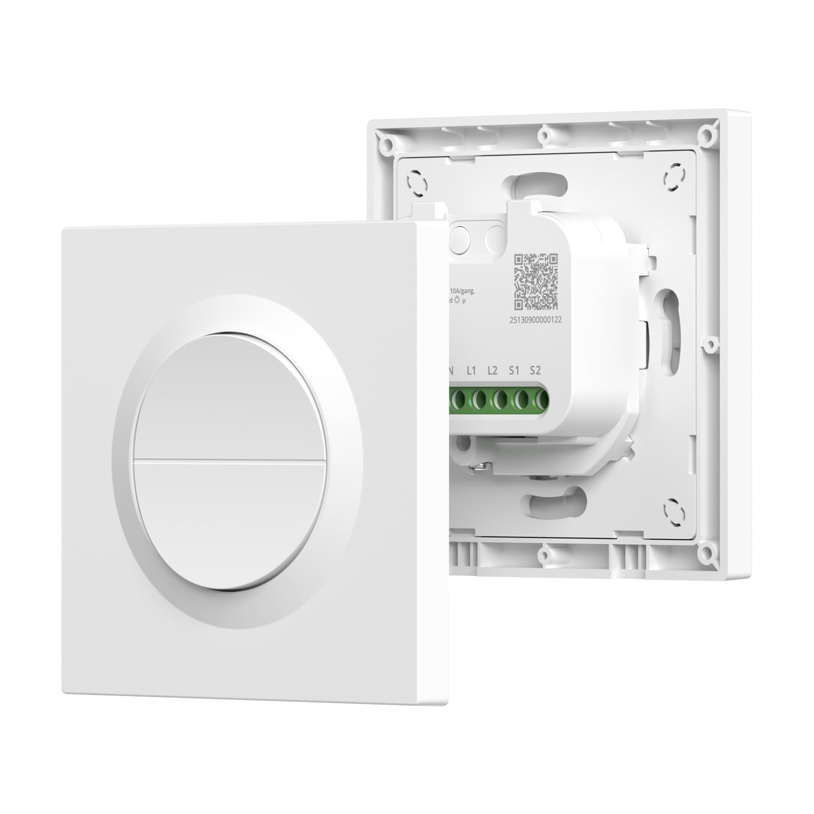 Interrupteur lumière intelligent Matter 2 canaux WiFi compatible Alexa