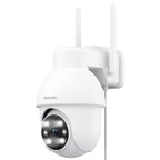 Caméra extérieure WiFi 2K PTZ 360° — vision nocturne couleur, sirène, enregistrement 24/7, IP65