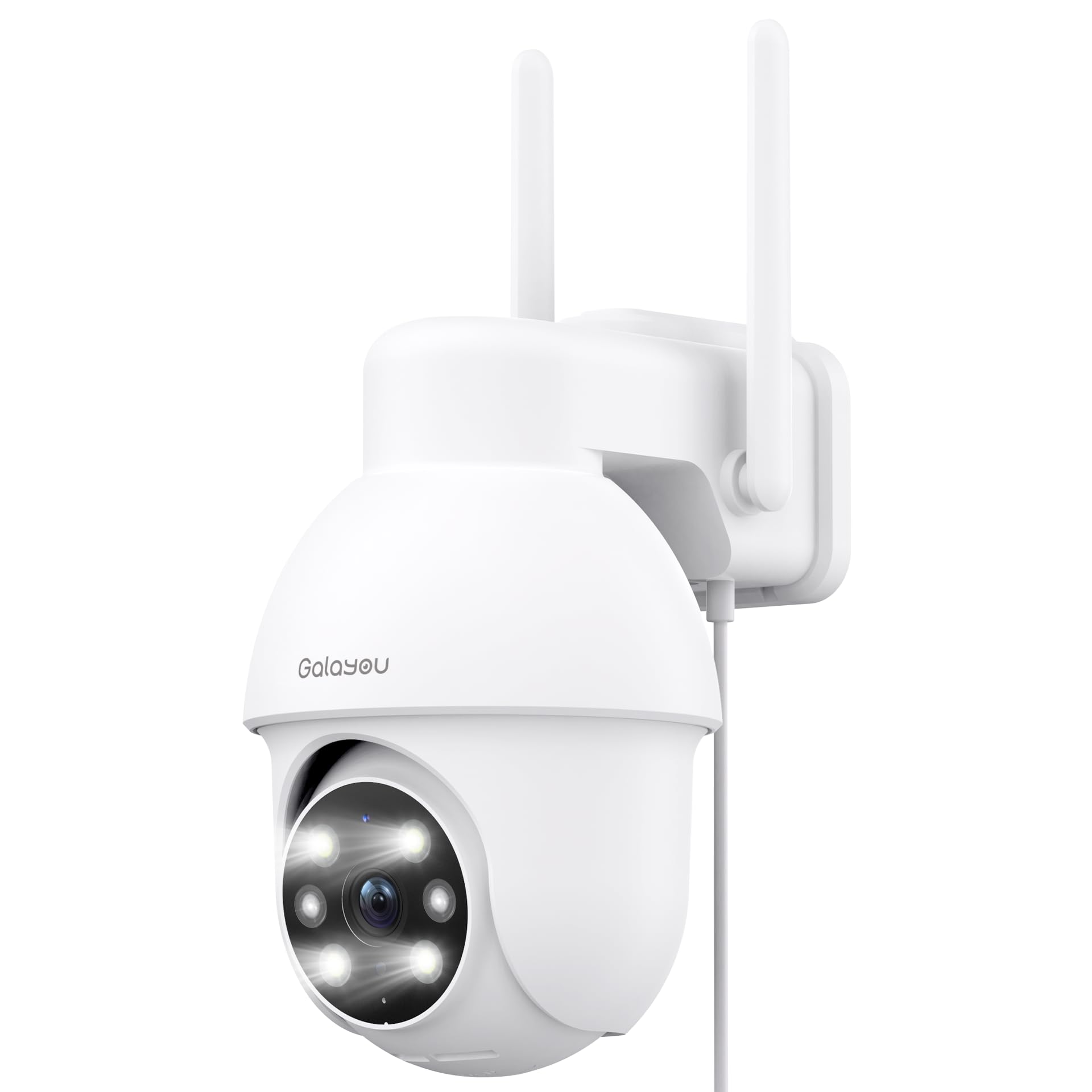 Caméra extérieure WiFi 2K PTZ 360° — vision nocturne couleur, sirène, enregistrement 24/7, IP65