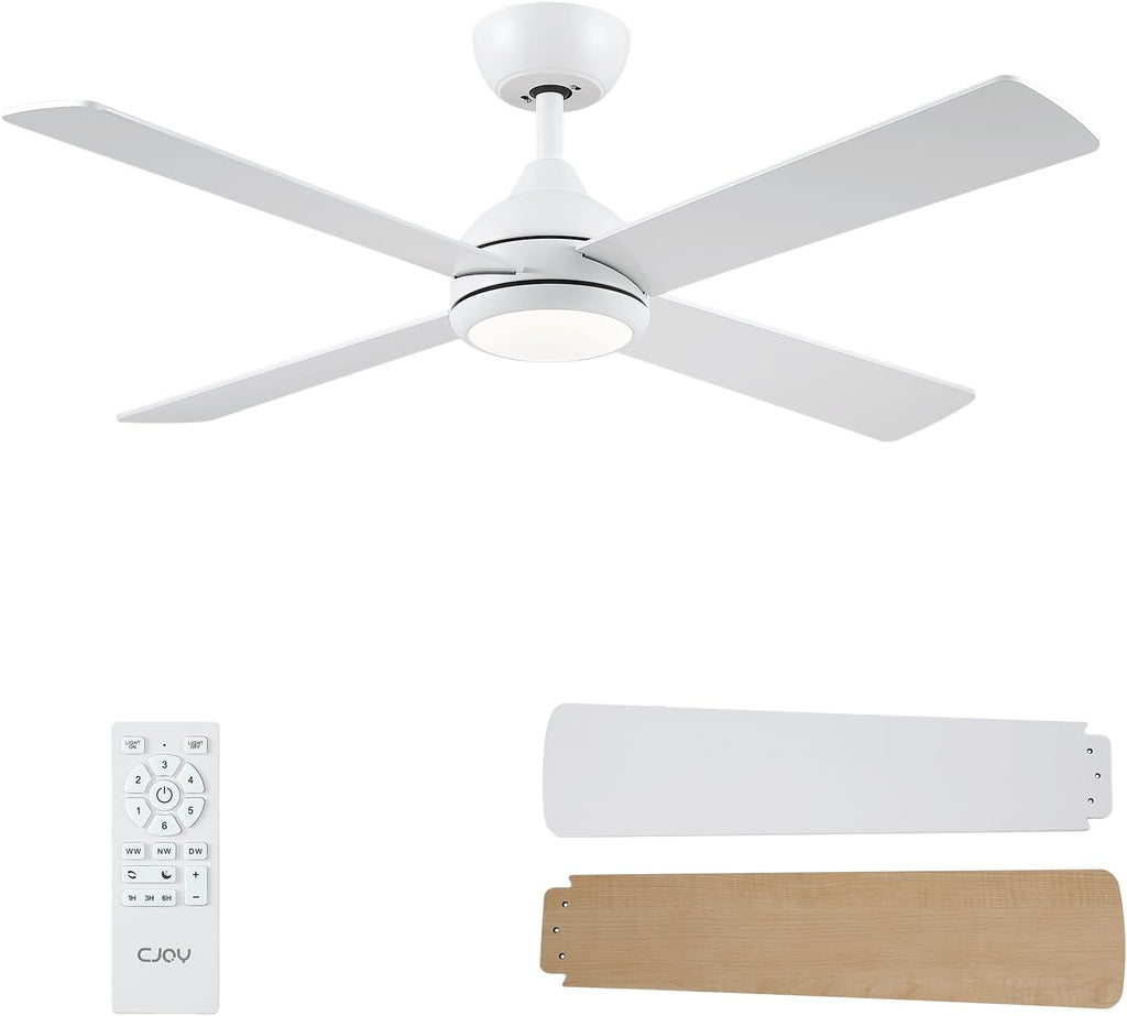 Ventilateur de plafond 122 cm blanc silencieux — LED 6 vitesses — vue 7