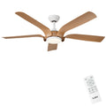 Ventilateur de plafond 142 cm télécommande LED — bois clair silencieux — vue 1