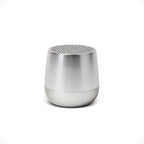 Mini enceinte Bluetooth design galet aluminium — recharge Qi/USB-C, TWS stéréo, micro mains-libres
