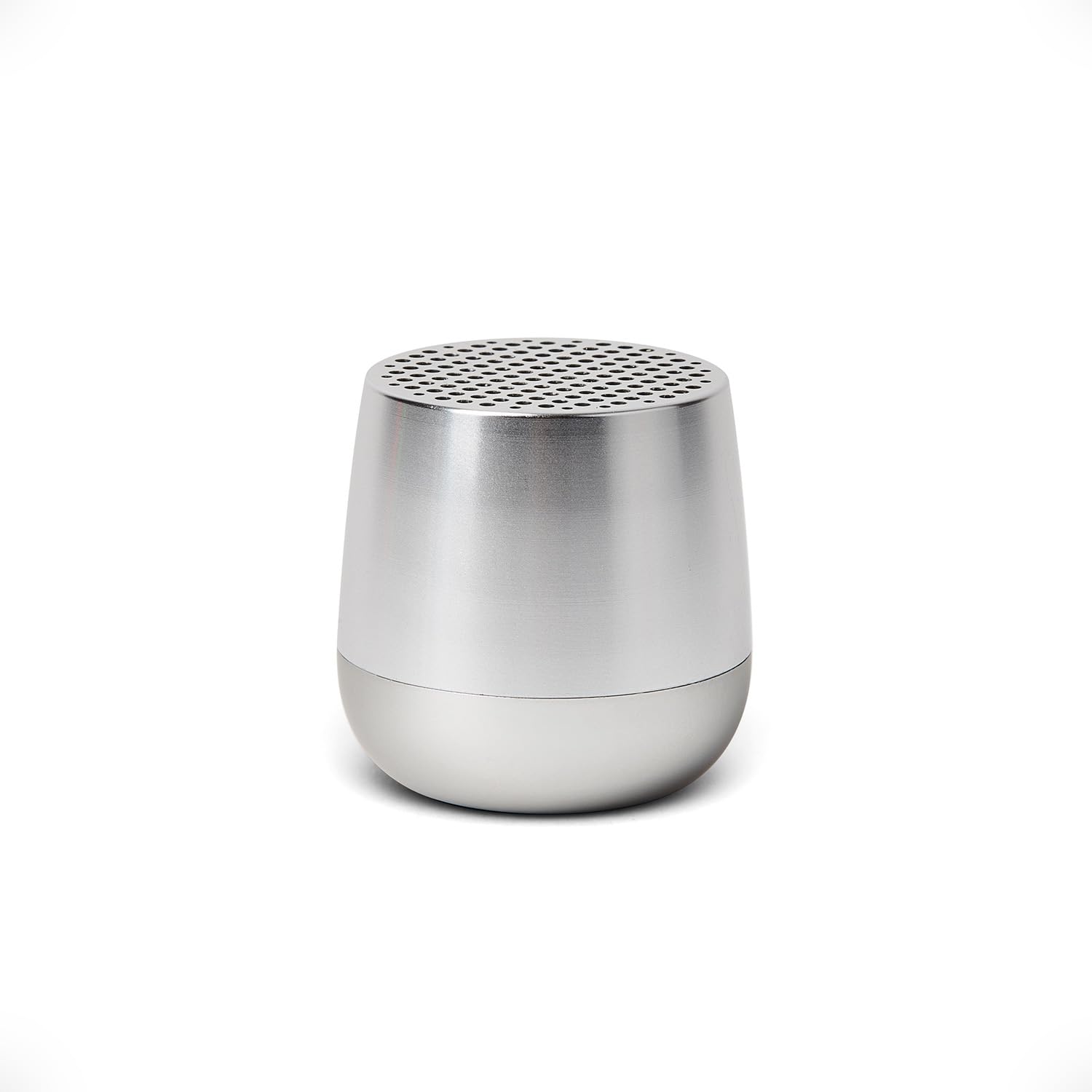 Mini enceinte Bluetooth design galet aluminium — recharge Qi/USB-C, TWS stéréo, micro mains-libres