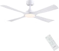 Ventilateur de plafond 122 cm blanc silencieux — LED 6 vitesses — vue 1
