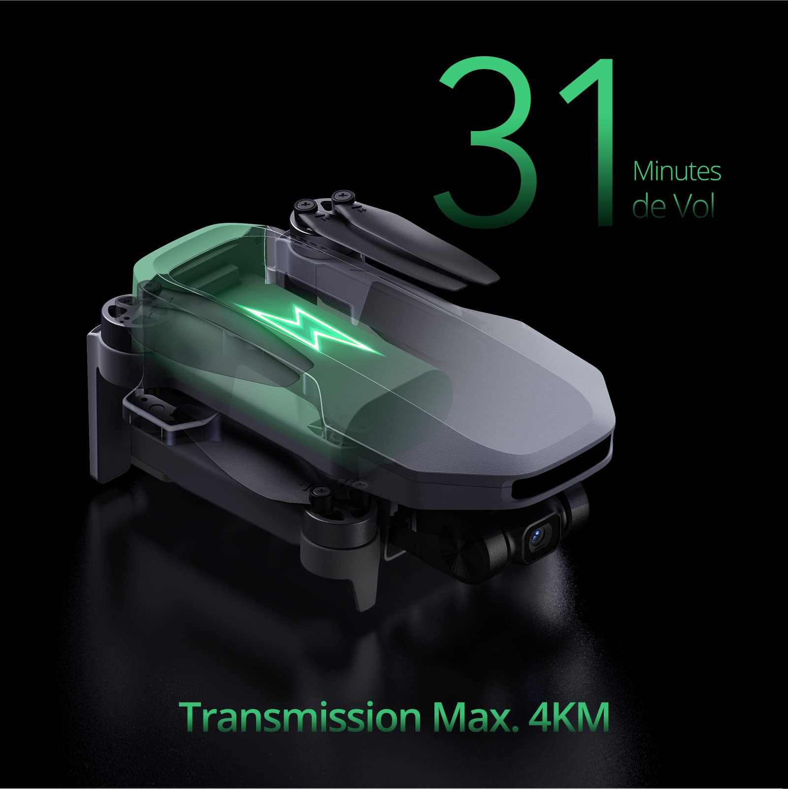 Drone GPS caméra 4K combo 62 min de vol moins de 249g HD transmission