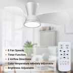 Ventilateur de plafond LED 77 cm télécommande — 2-en-1 lumière & air — vue 6