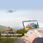 Drone caméra HD stabilisé — flux optique, vol stationnaire, 2 batteries (40 min)