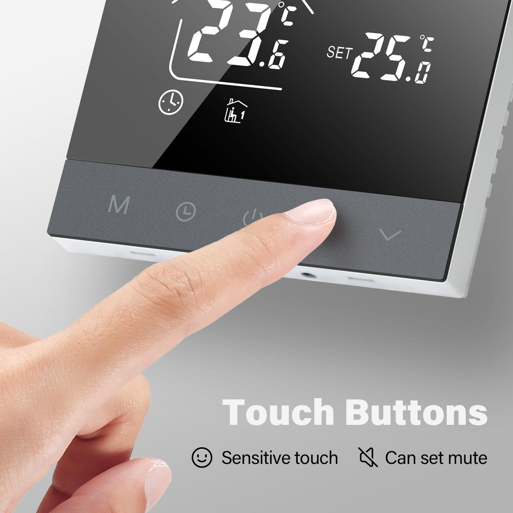 Thermostat intelligent WiFi programmable 16A chauffage électrique écran