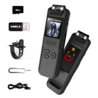 Mini caméra sport 1080P clip — objectif rotatif 180°, vision nocturne, fixation magnétique, 64 Go inclus