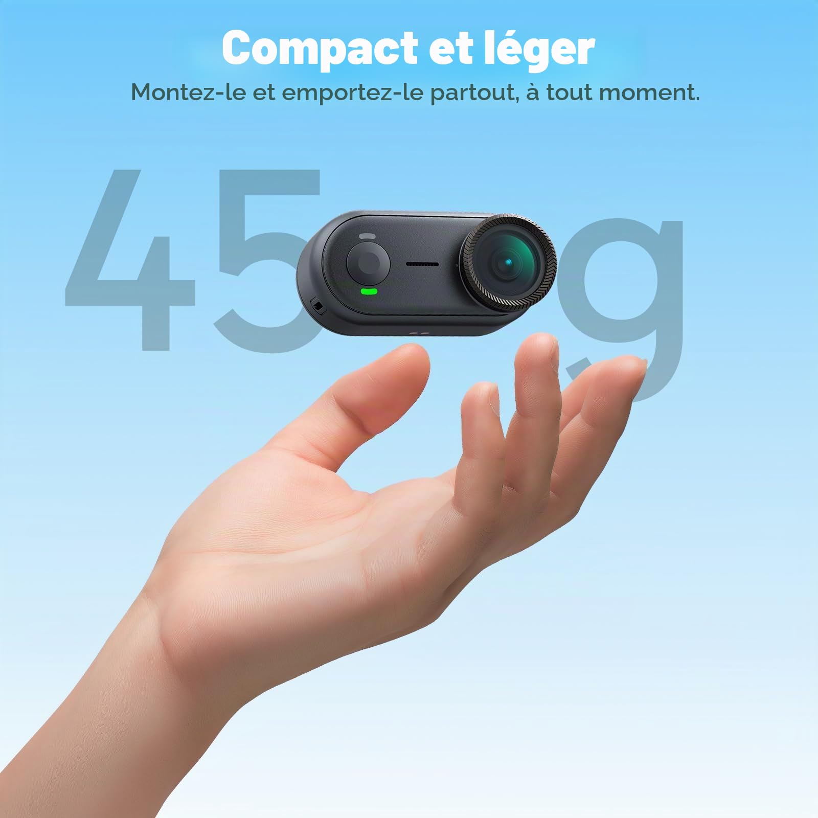 Caméra sport portable 4K porte-clés mini vlog stabilisation étanche 5m