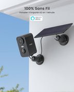 Caméra extérieure solaire sans fil 2K — 100% autonome, vision nocturne couleur, détection IA, audio bidirectionnel, IP65