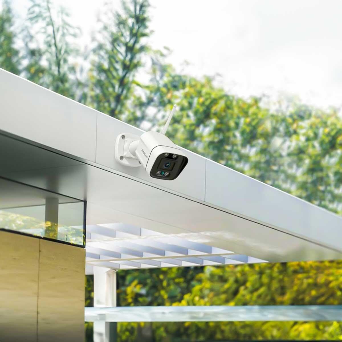 Caméra extérieure WiFi 5 MP QHD — projecteurs et sirène, détection personnes/véhicules, vision nocturne 20 m, IP66