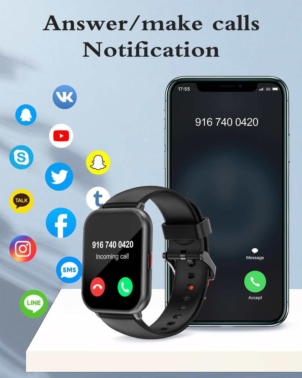 Montre connectée homme femme AMOLED 1,83" — appels Bluetooth, 113 modes sport, IP68