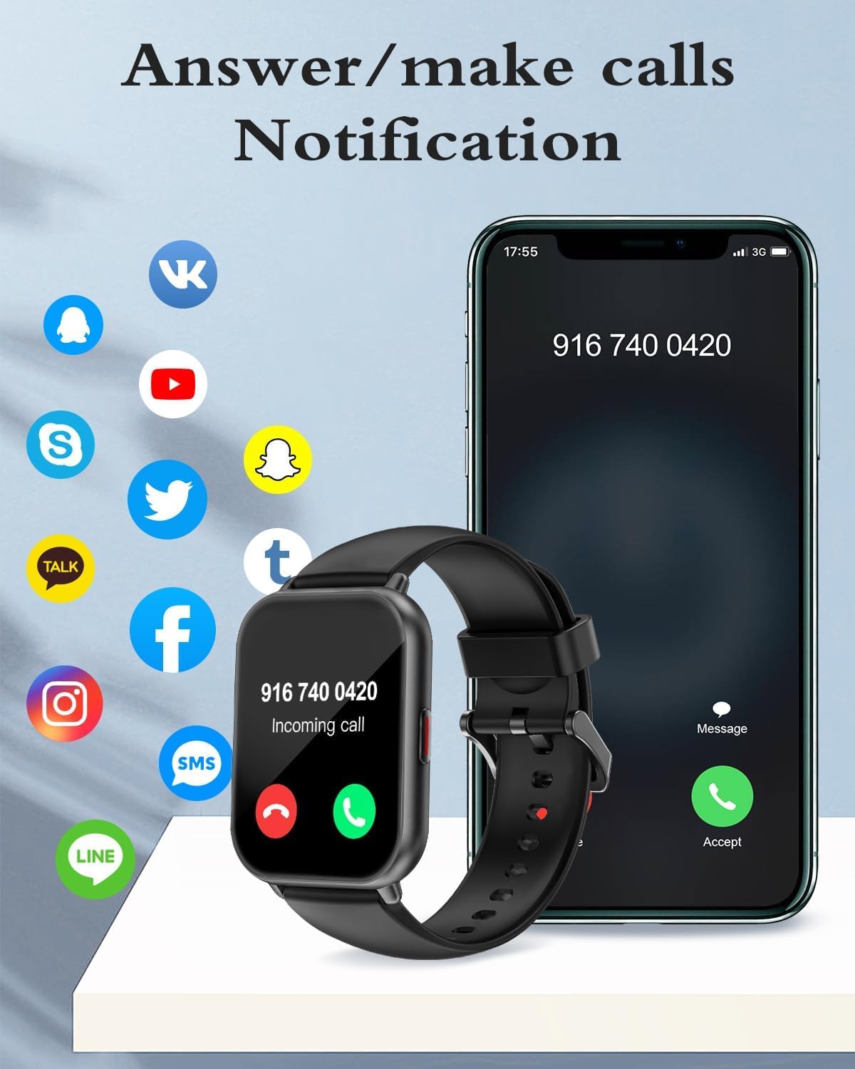 Montre connectée homme femme AMOLED 1,83" — appels Bluetooth, 113 modes sport, IP68