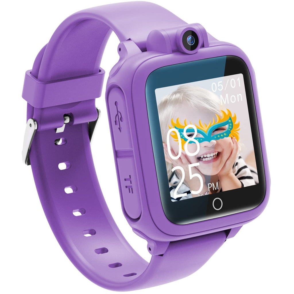 Montre connectée enfant jouet — caméra rotative, 14 jeux, mode école (3-12 ans)