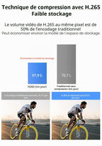 Caméra sport tubulaire 1080P étanche — WiFi, stabilisation EIS, compression H.265, batterie 1600 mAh