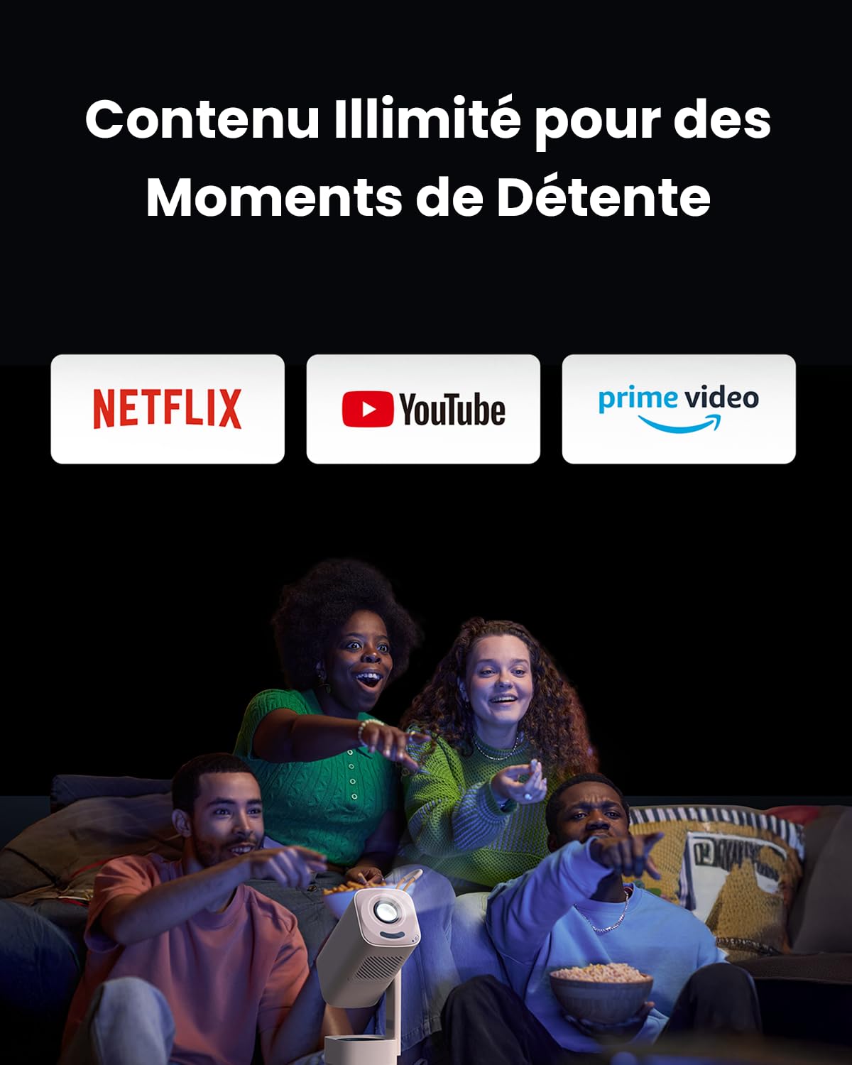 Vidéoprojecteur portable 1080P FHD HDR WiFi home cinéma YABER T1 Pro2