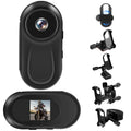 Mini caméra casque 1080P 27 g — écran HD, longue autonomie, kit de fixations universel