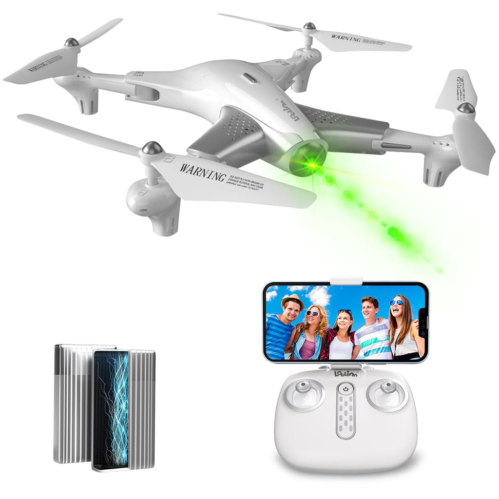 Drone caméra HD stabilisé — flux optique, vol stationnaire, 2 batteries (40 min)