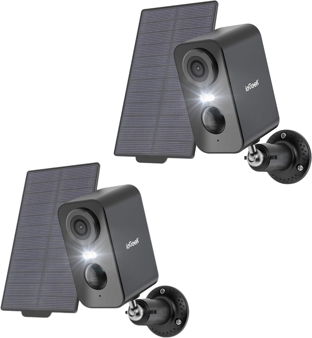 Caméra extérieure solaire sans fil 2K — 100% autonome, vision nocturne couleur, détection IA, audio bidirectionnel, IP65