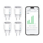 Lot 4 prises WiFi intelligentes 16A mesure courant, compatible Alexa