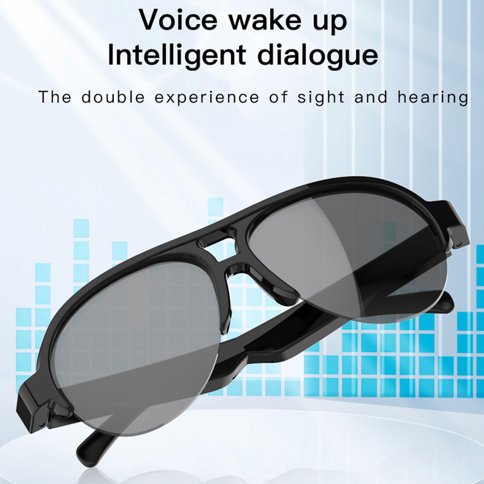 Lunettes connectées Bluetooth IA traducteur vocal hommes femmes sport