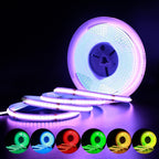 Ruban LED RGB COB 5 m — 24V, 576 LED/m, lumière uniforme sans points, adhésif, découpable