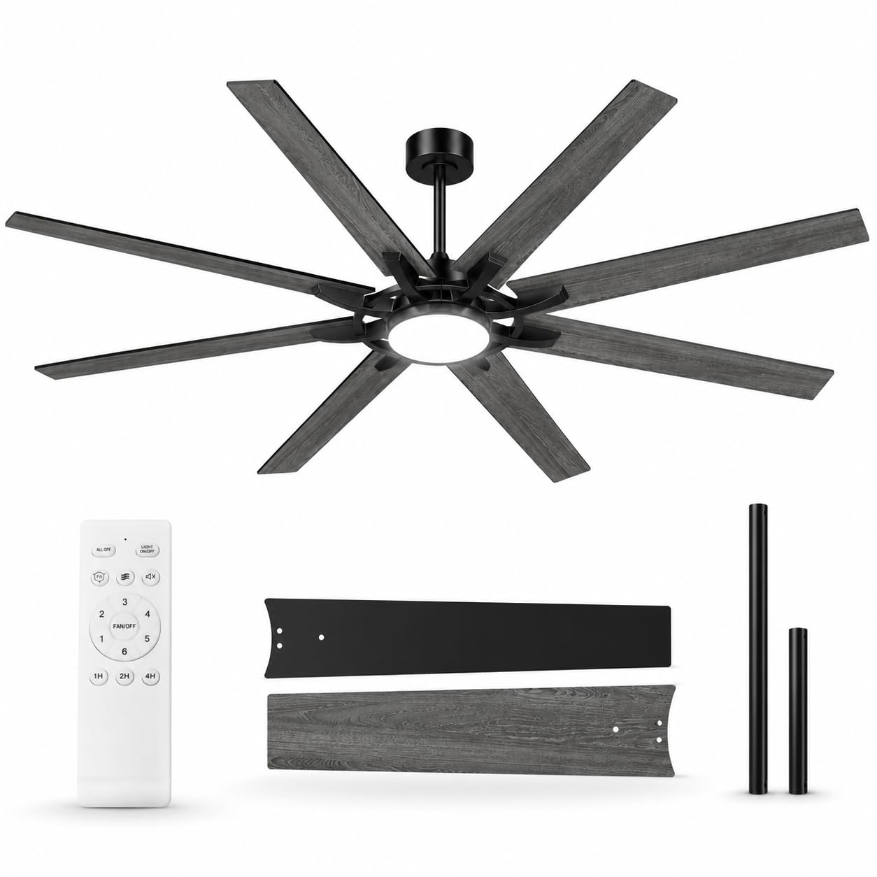 Ventilateur de plafond XXL 183 cm LED — grands espaces jusqu'à 50 m² — vue 1
