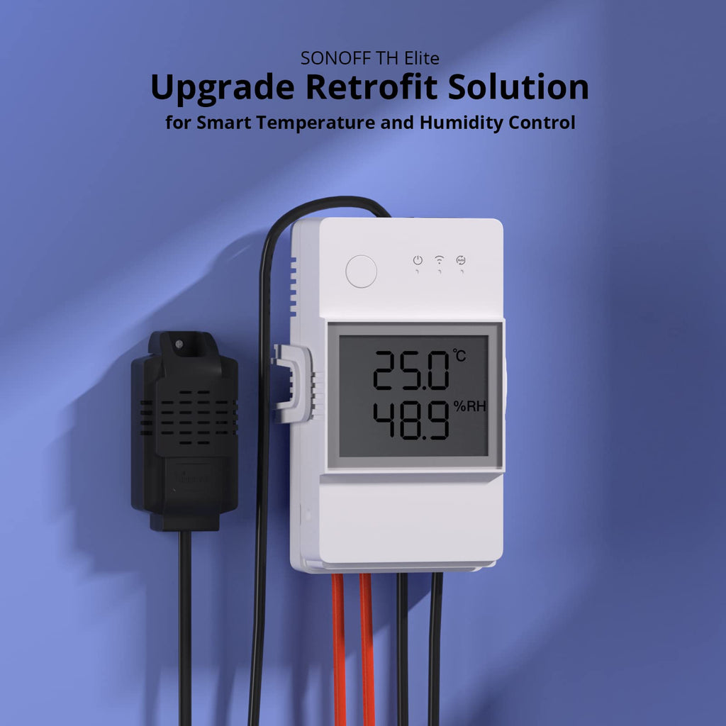 Interrupteur connecté WiFi 20A mesure température humidité TH Elite