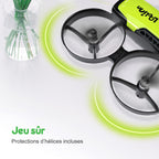Mini drone caméra pour enfant — 3 batteries, protections d'hélices, photo & vidéo