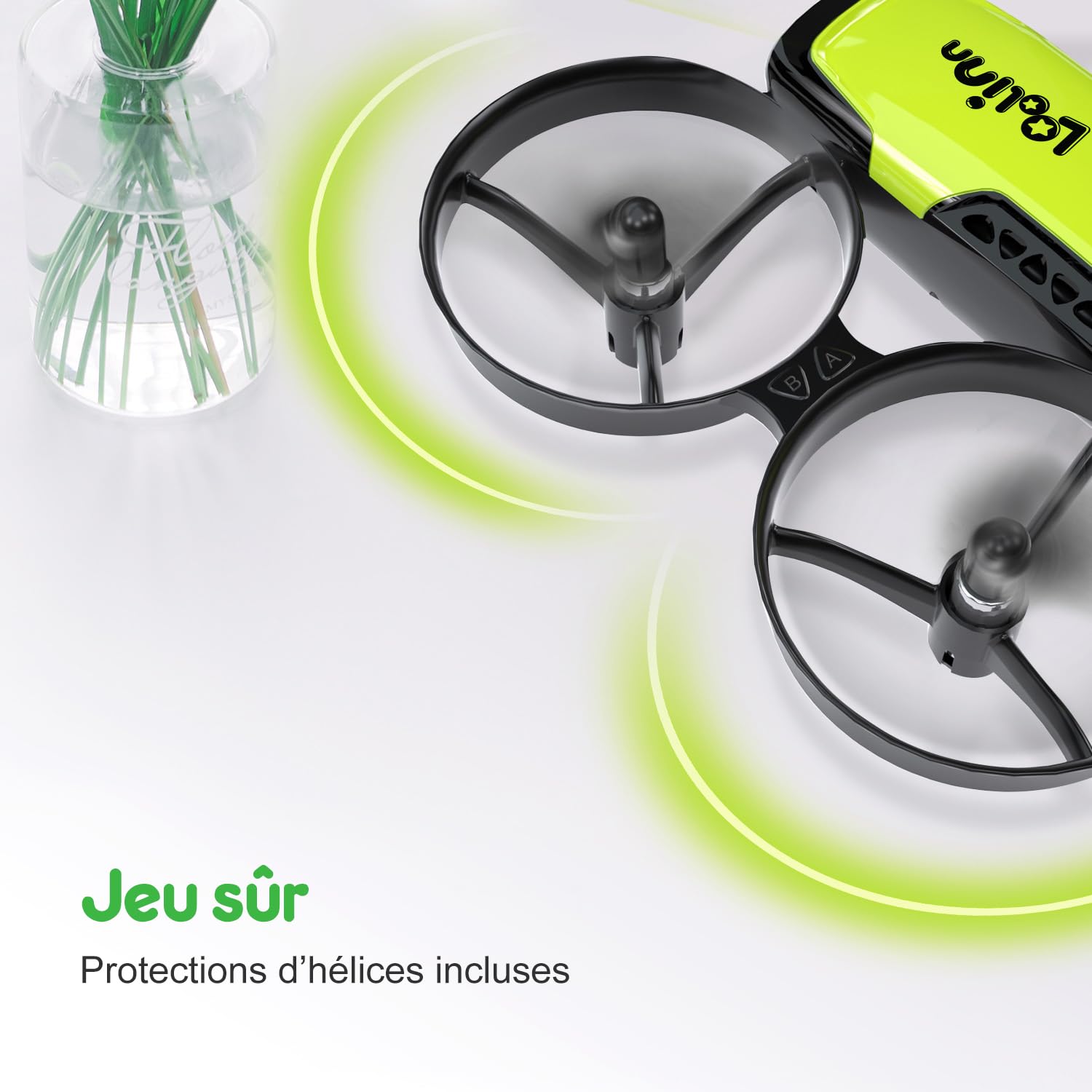 Mini drone caméra pour enfant — 3 batteries, protections d'hélices, photo & vidéo