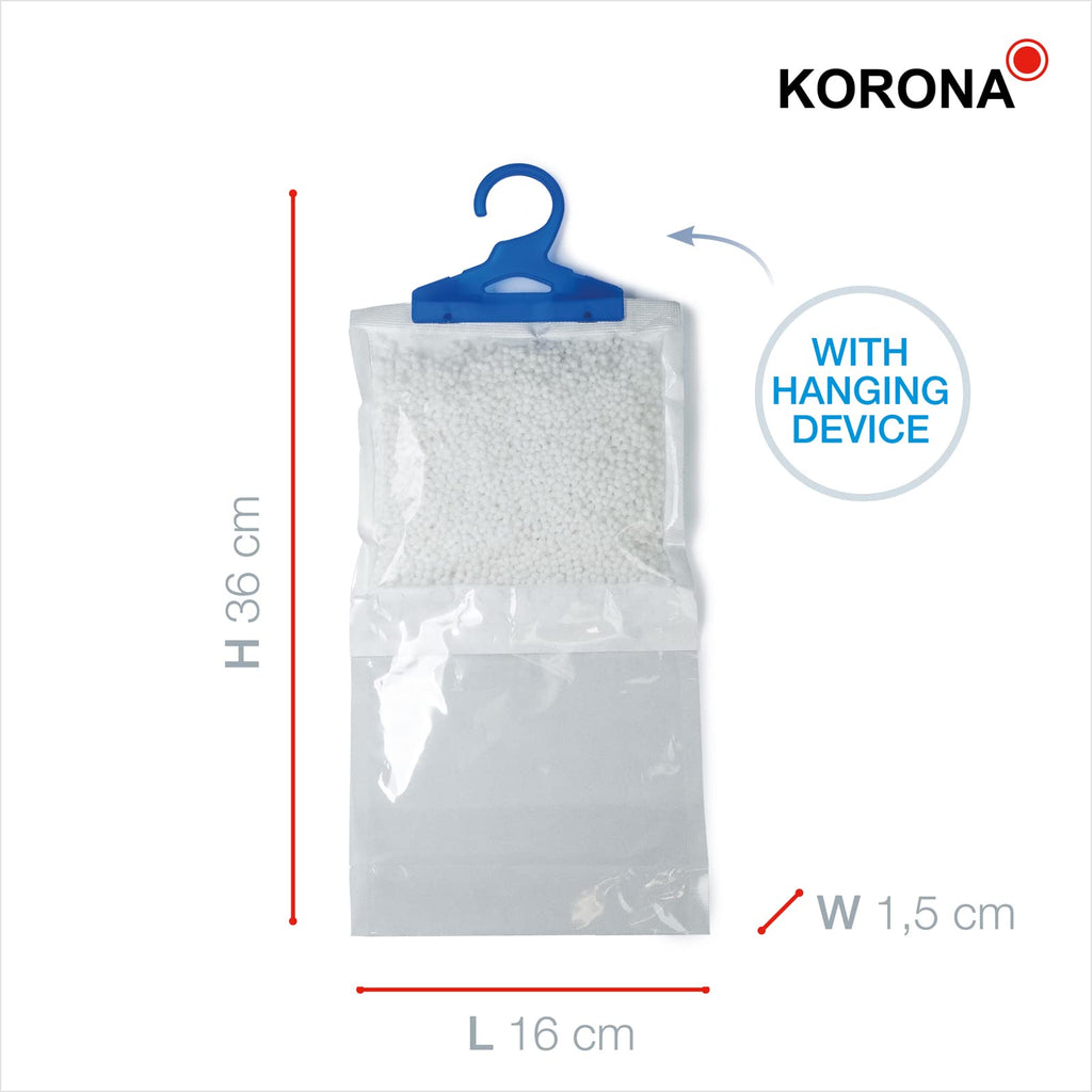 Kit 9 sacs déshumidificateurs suspendus — absorbe l'humidité, format compact 16 × 20 cm