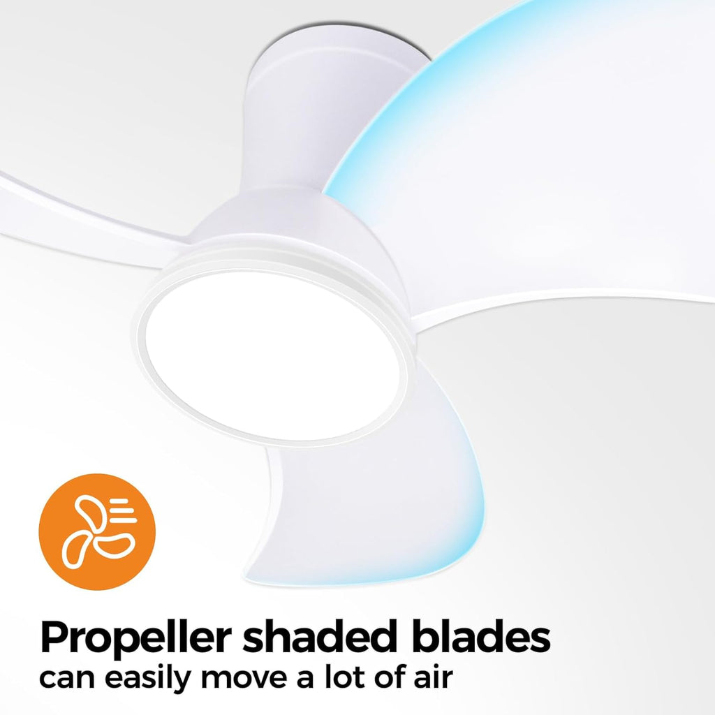 Ventilateur de plafond LED 77 cm télécommande — 2-en-1 lumière & air — vue 3