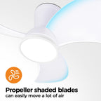 Ventilateur de plafond LED 77 cm télécommande — 2-en-1 lumière & air — vue 3
