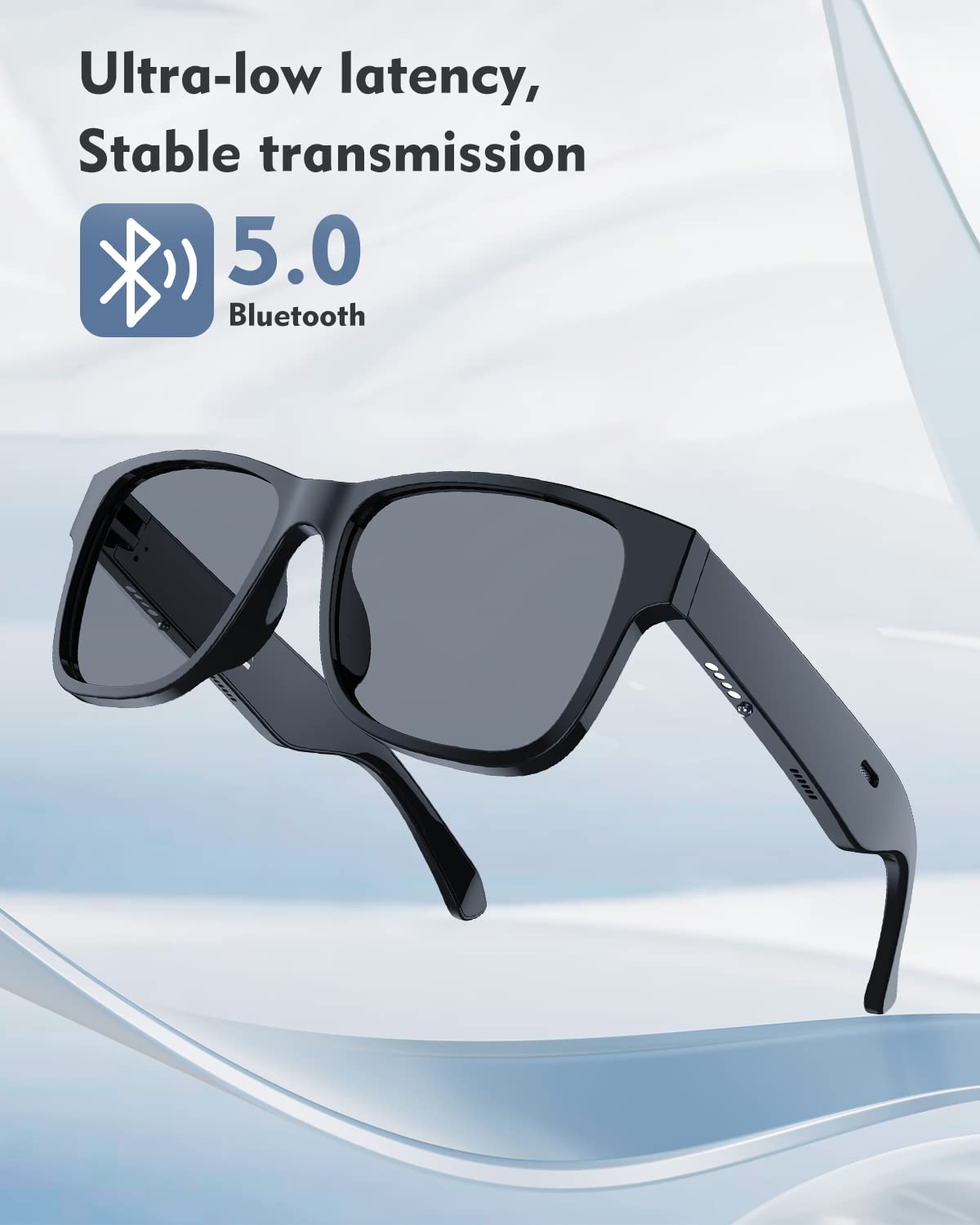 Lunettes audio Bluetooth — haut-parleurs ouverts, appels mains libres, UV400