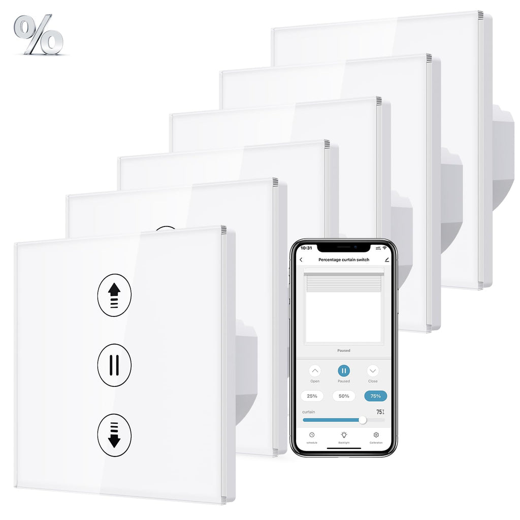 Interrupteur volet roulant connecté tactile 6 pack fil neutre WiFi
