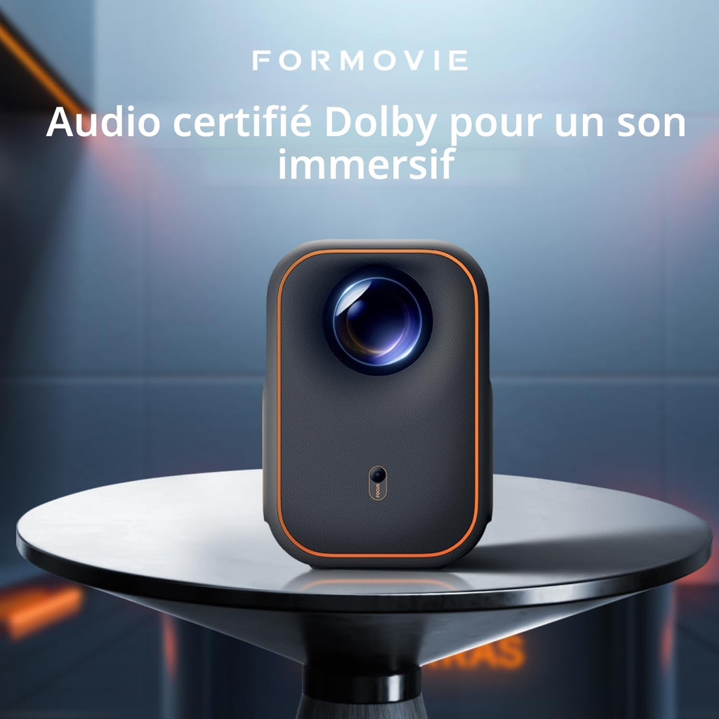 Vidéoprojecteur Full HD 1080P (4K pris en charge) — Google TV & Netflix, WiFi, Bluetooth, Dolby Audio, moteur lumineux fermé