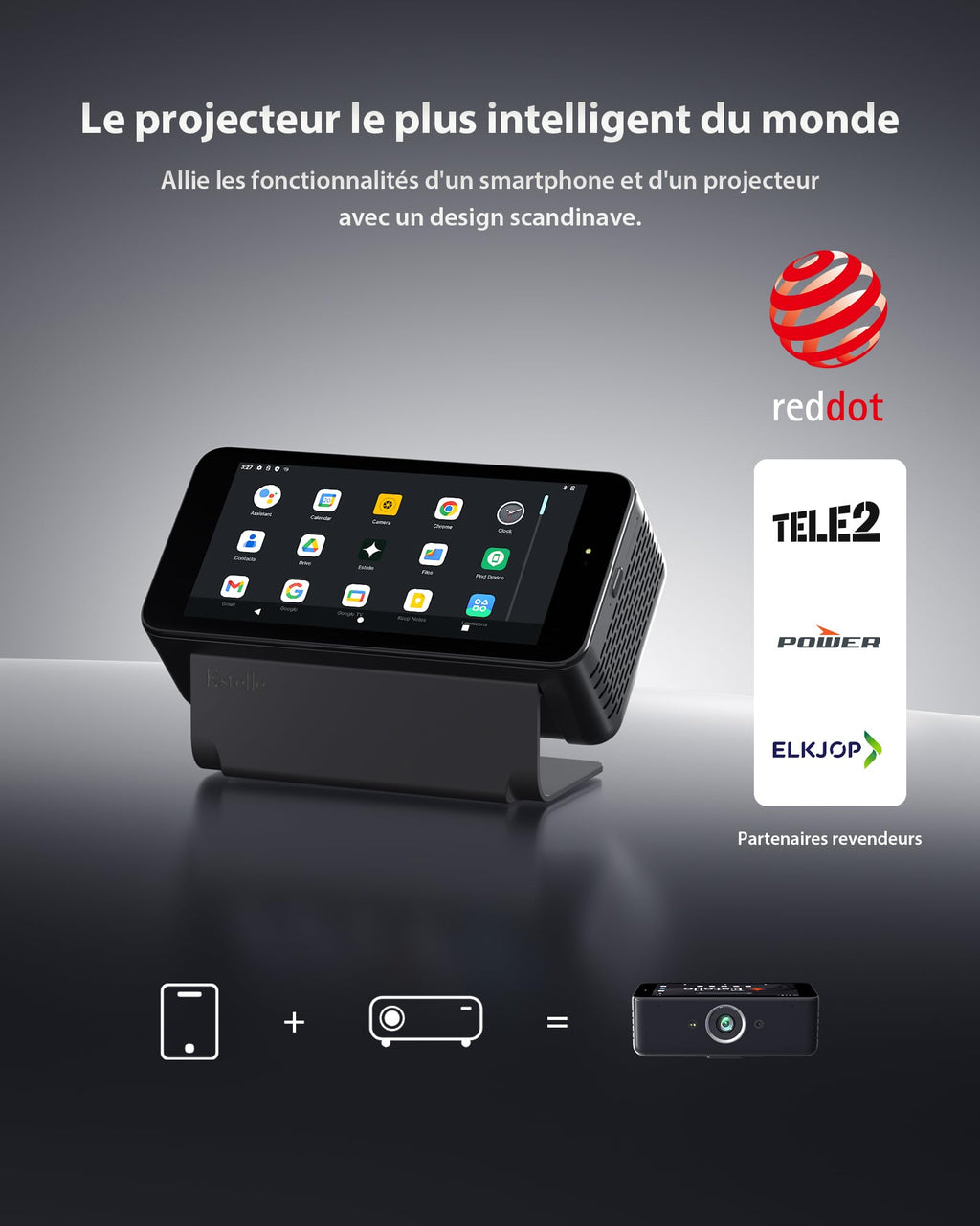 Vidéoprojecteur 4K 64Go stockage batterie intégrée Android 12 smart