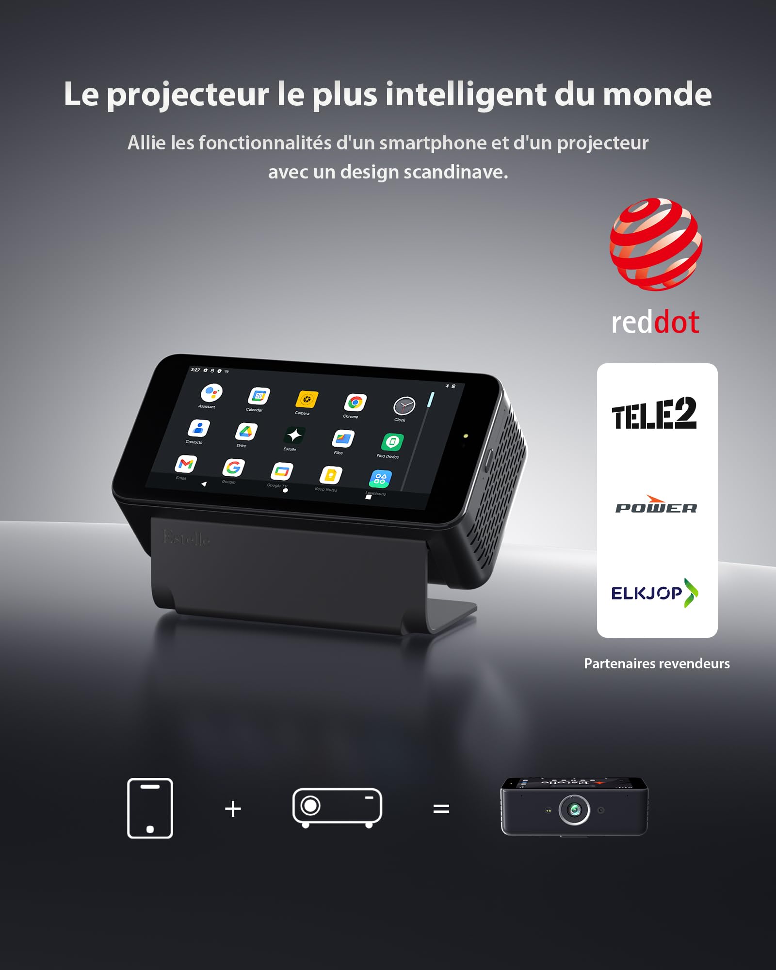 Vidéoprojecteur 4K 64Go stockage batterie intégrée Android 12 smart