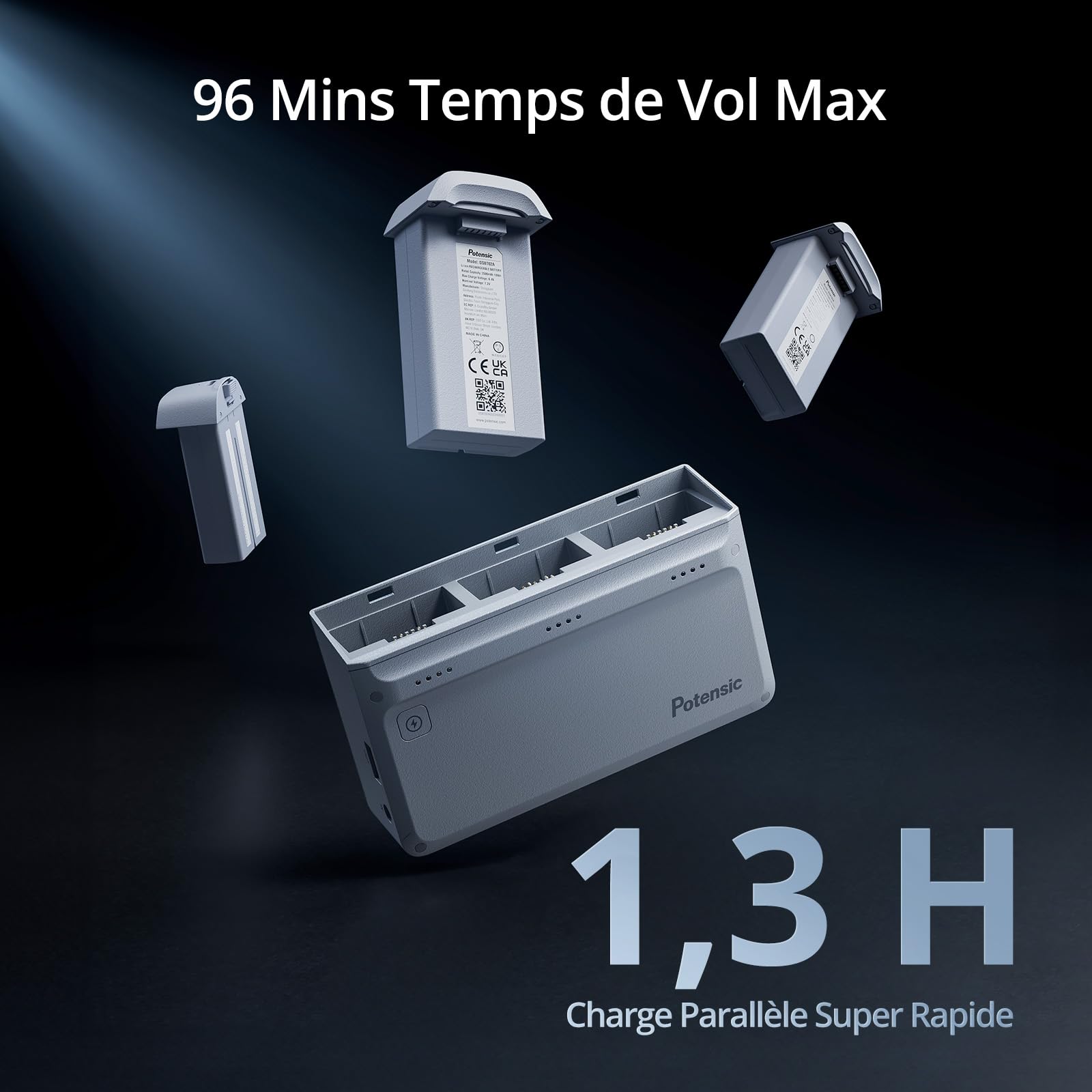 Drone GPS caméra 4K gimbal 3 axes moins de 249g 3 batteries combo