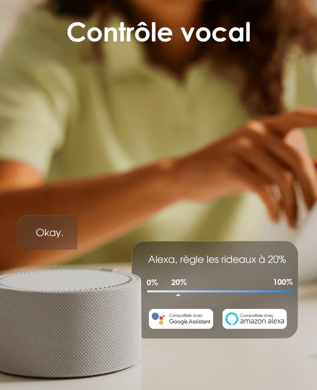 Interrupteur volet roulant connecté tactile 6 pack fil neutre WiFi