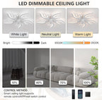 Ventilateur de plafond lustre LED — télécommande et application — vue 2