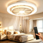 Ventilateur de plafond plafonnier LED Ø40 cm blanc — dimmable, discret — vue 1