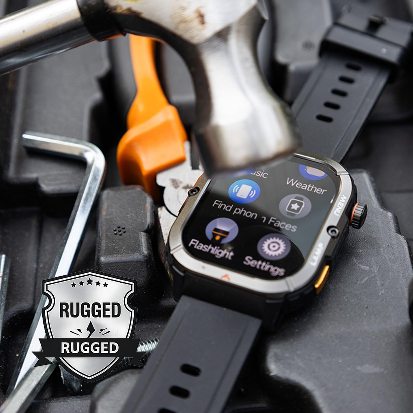 Montre connectée militaire indestructible écran AMOLED 1,95 pouces sport GPS