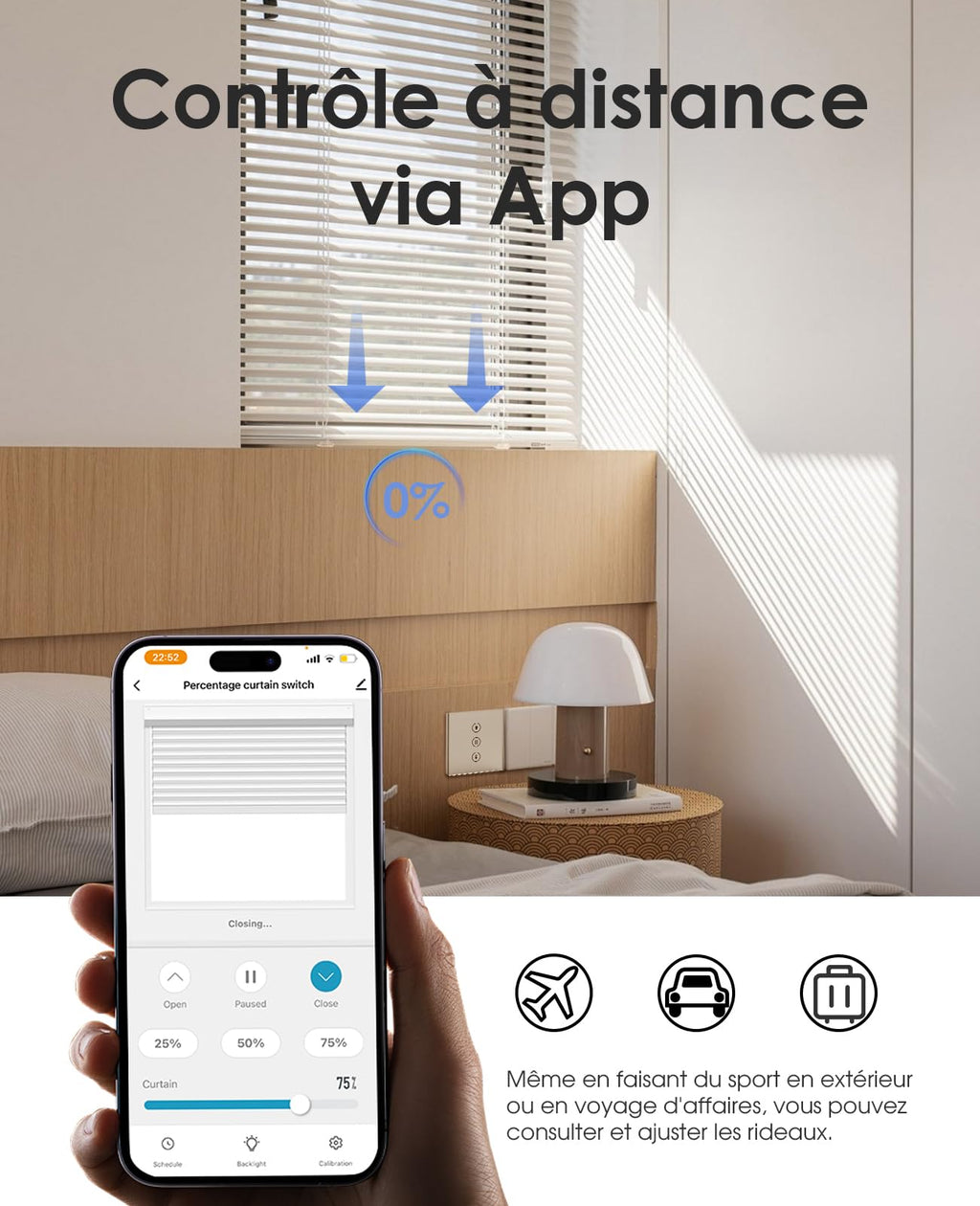 Interrupteur volet roulant connecté tactile 6 pack fil neutre WiFi