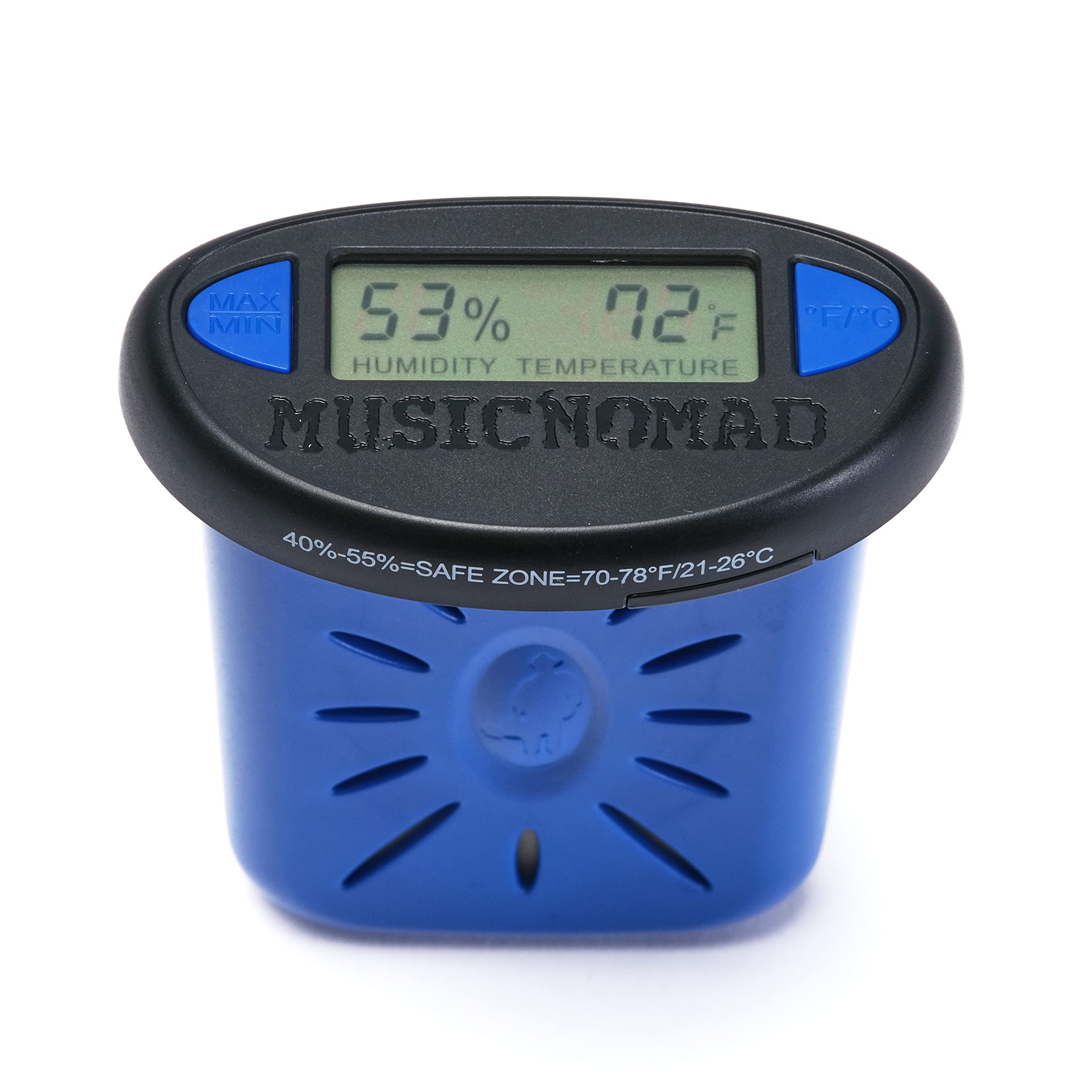 Moniteur numérique d'humidité et température — capteur toutes les 20 s, mémoire min/max, zone de sécurité